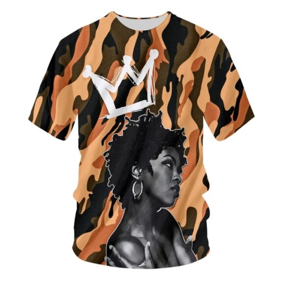 Queen L Boogie Camouflage Crew Neck Tshirt - Picture 1 of 2